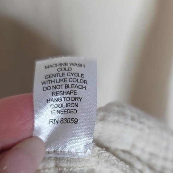 DREW Dress Tiered Button Front Cotton Midi High Low Sleeveless Cream Size Large - Picture 10 of 11